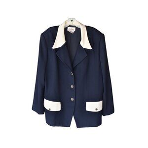 Women's Vintage 80's Worthington Navy Blue Blazer 18W